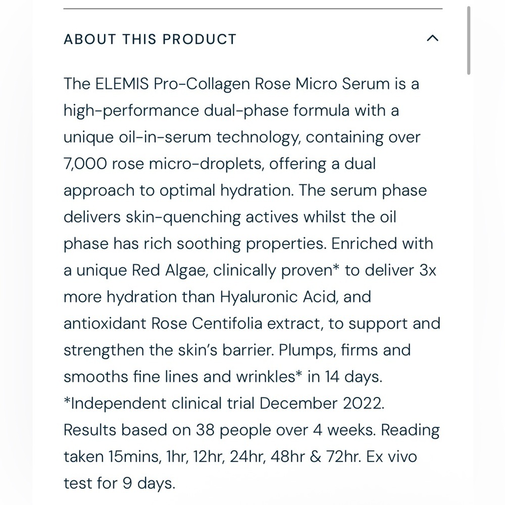 🌸 ELEMIS PRO-COLLAGEN ROSE MICRO SERUM - Picture 10 of 13